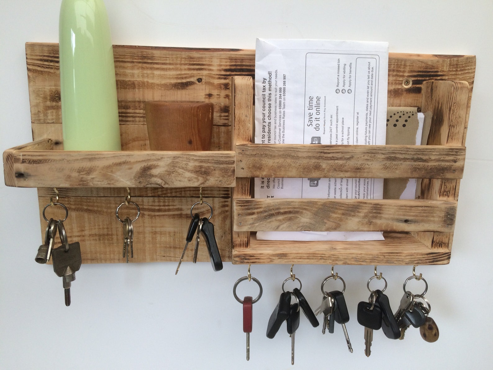 Rustic Key Hook Shelf Etsy