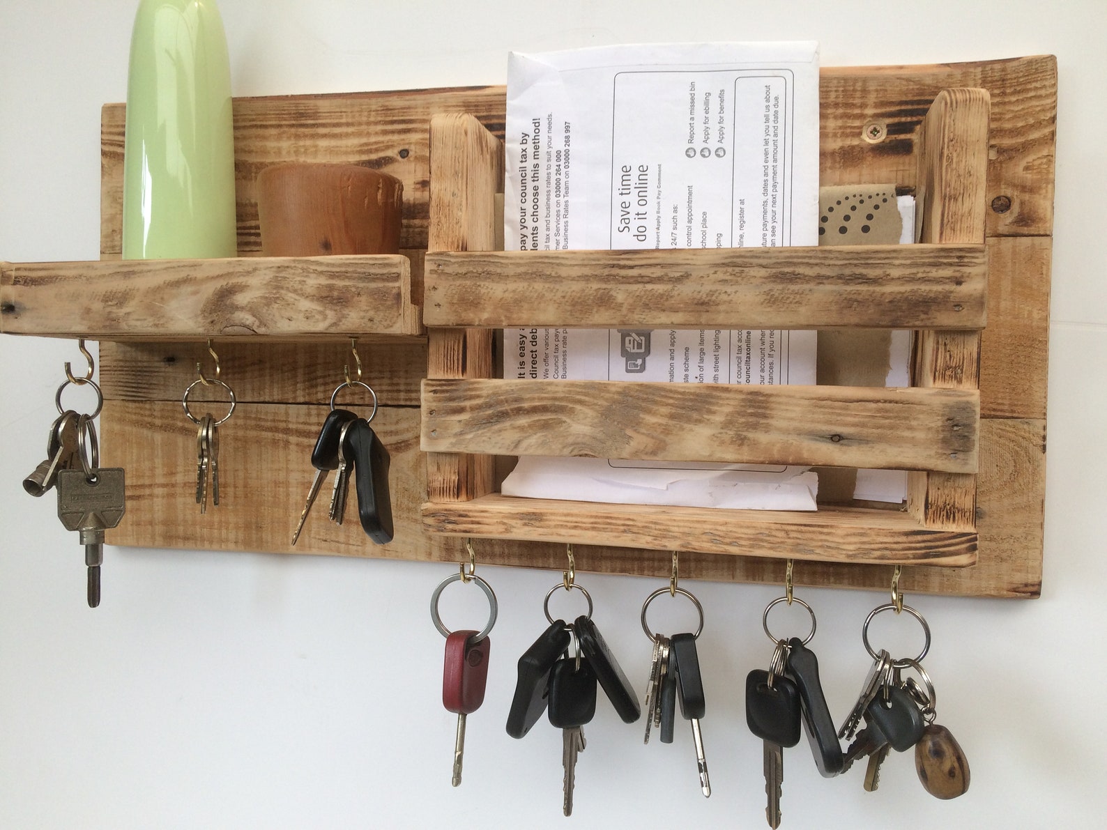 Rustic Key Hook Shelf Etsy