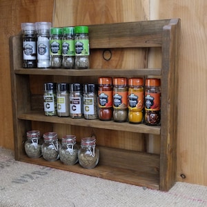 Large Rustic Spice Shelf / Kitchen Herb Rack / Spice Rack / Cabinet - Made From Pallet Wood - 3 Finishes Available.