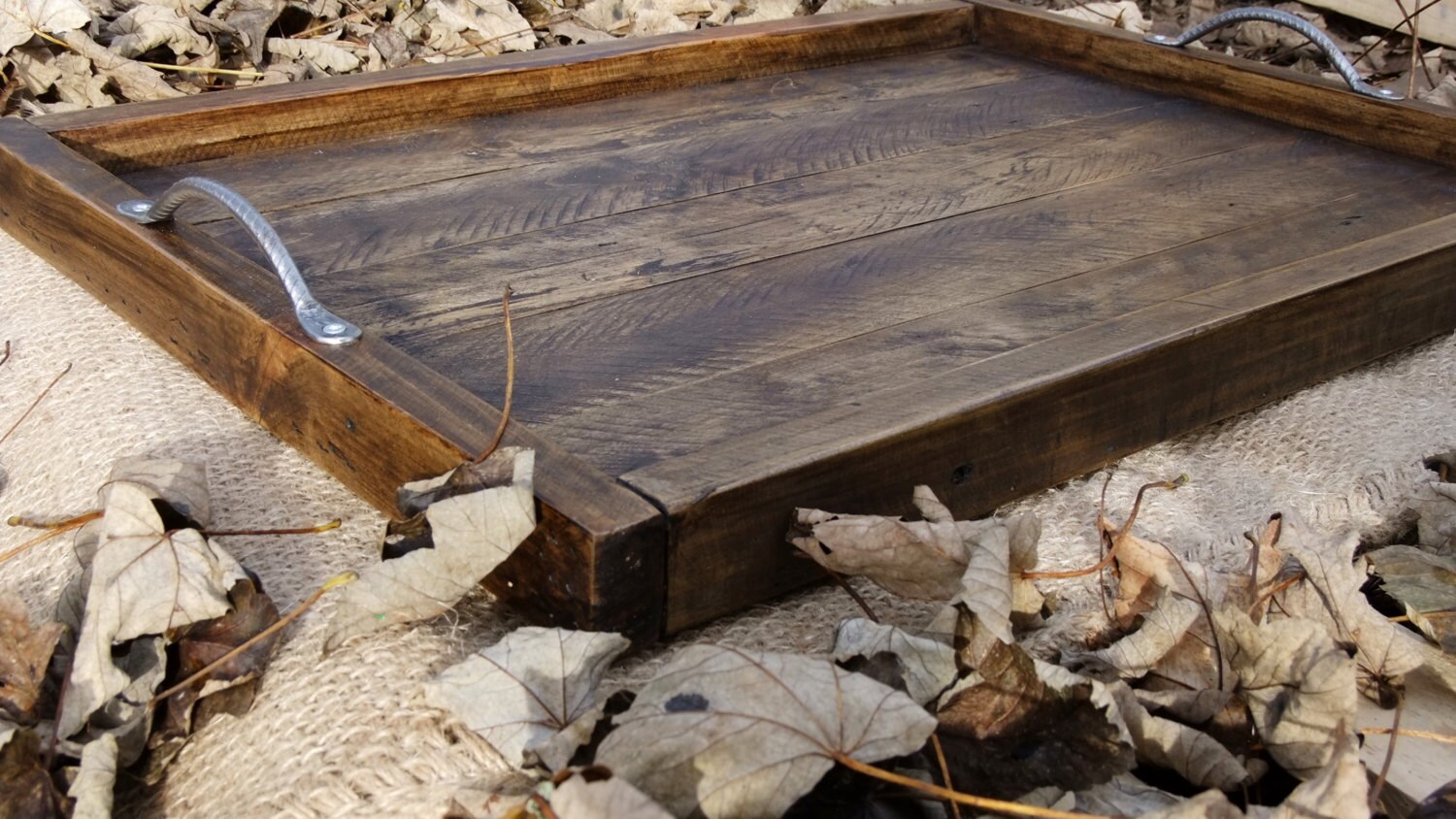 Large Rustic Serving Tray / Wooden Tray Made From Reclaimed Etsy UK