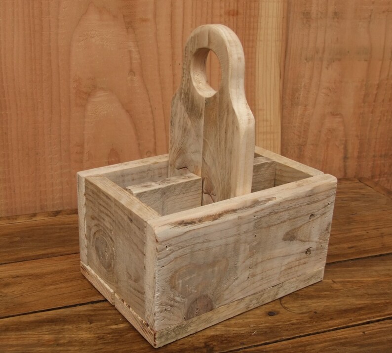 Rustic Cutlery Caddy / Holder Condiment Holder reclaimed Etsy UK