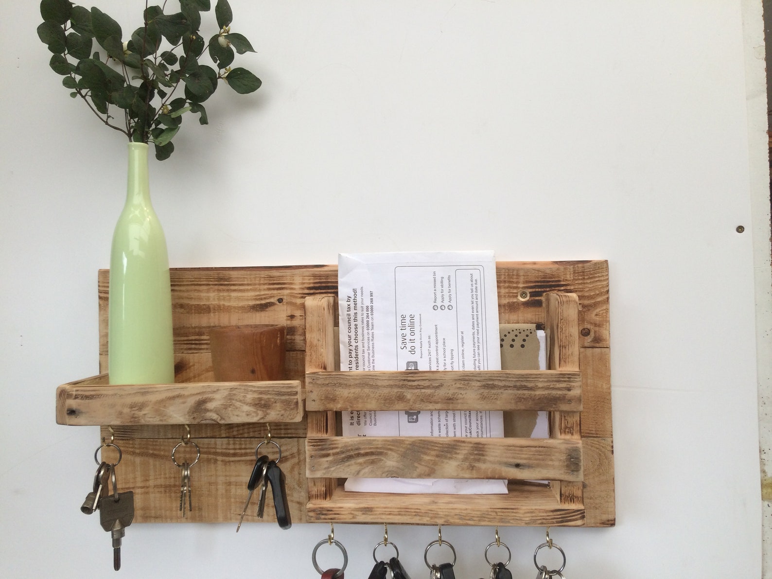 Rustic Key Hook Shelf Etsy