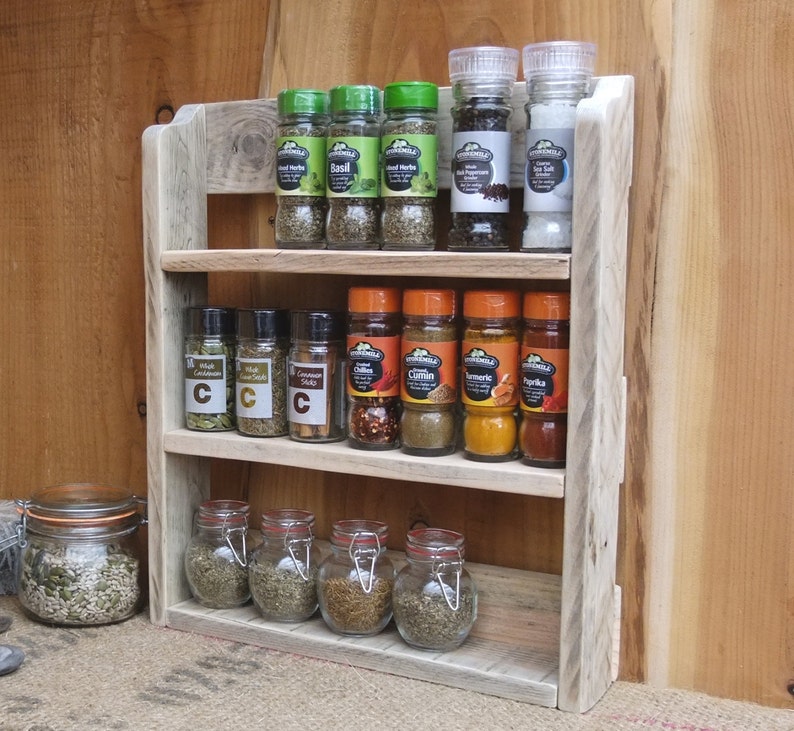 Rustic Spice Shelf / Kitchen Spice Rack / Herb shelf / kitchen Etsy