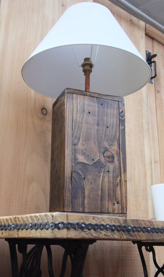 Tall Rustic Wood Lamp Base / Chunky 