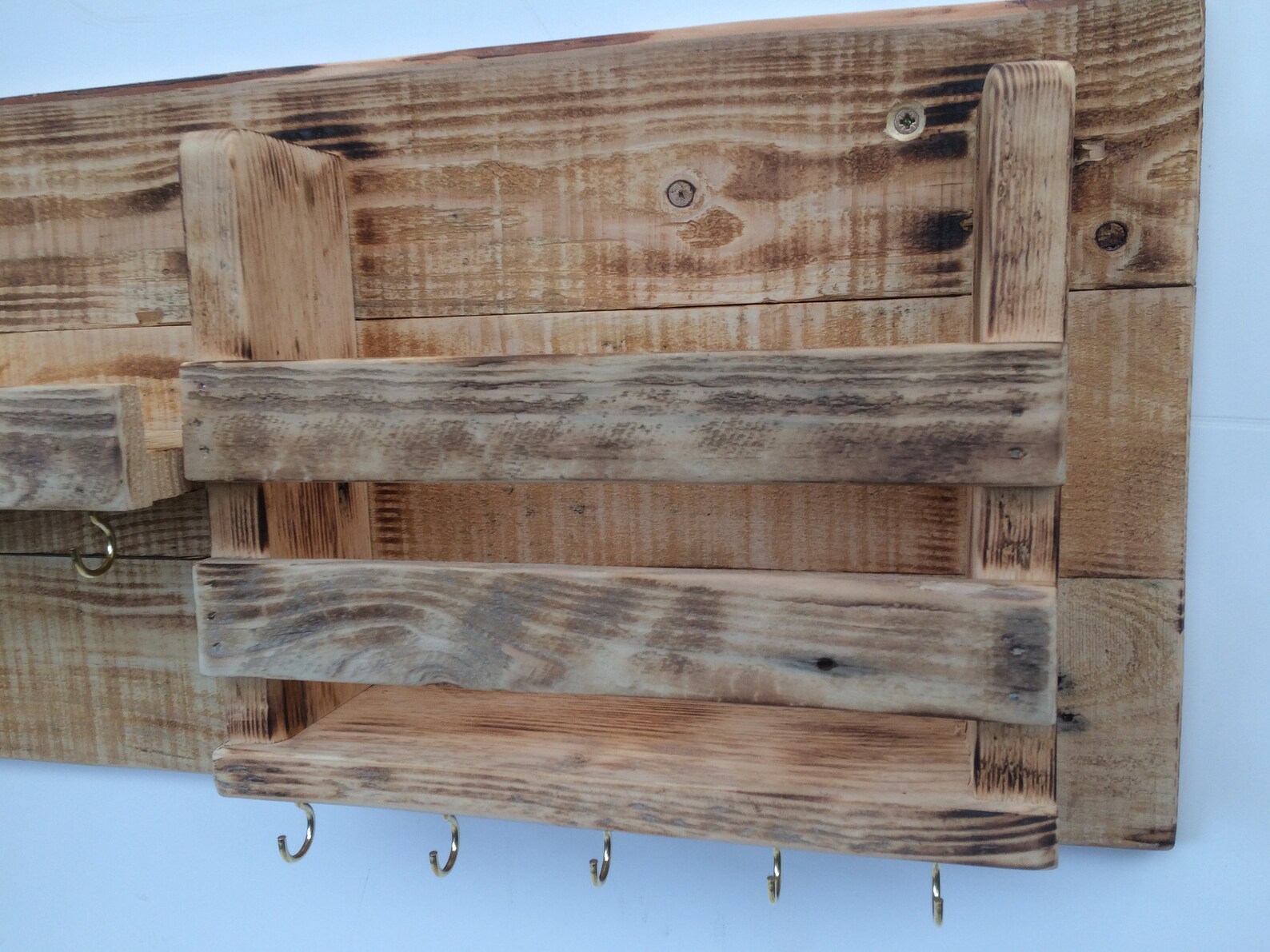 Rustic Key Hook Shelf Etsy