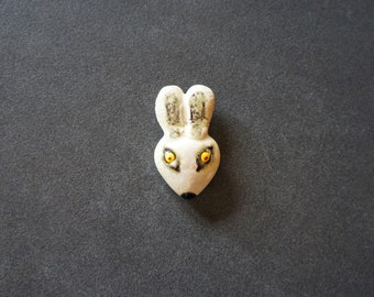 White BUNNY pin, gift for forest animals lover, spirit animal