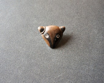 Badger brooch, wild animals and nature lover