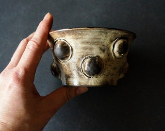 Contemporary ceramic bowl, handmade organic candlestick