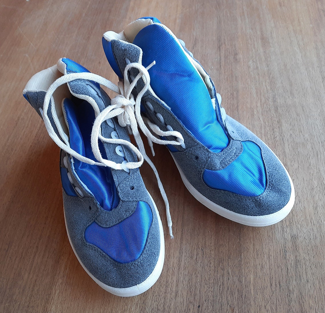 Hi Top Soviet Sport Shoes Gray Blue // Russian Mens Etsy