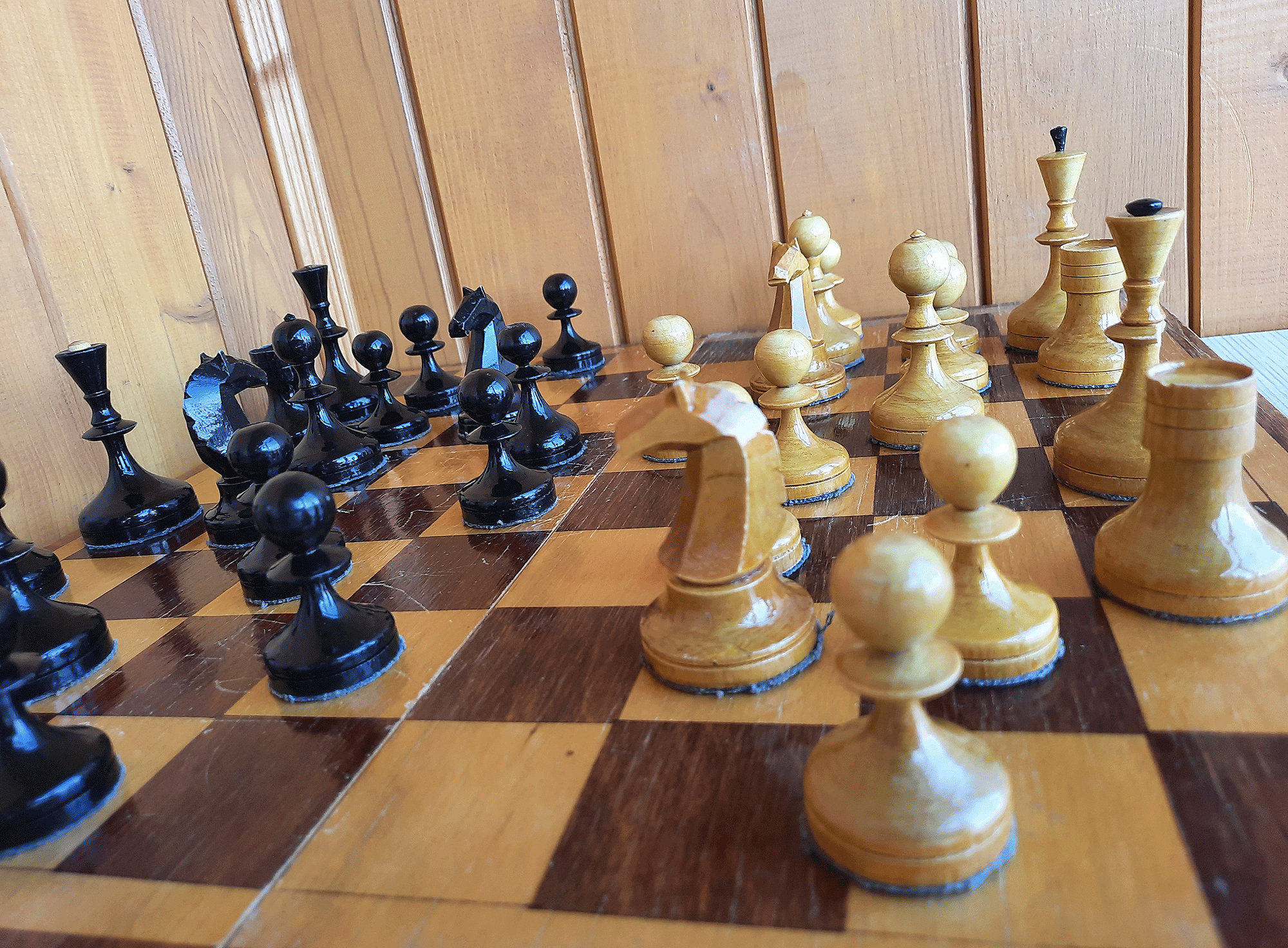 USSR 1966 made wooden chess set Old soviet chess Valdai Etsy