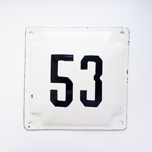 Old retro metal house building number plate plaque sign 48 USSR made