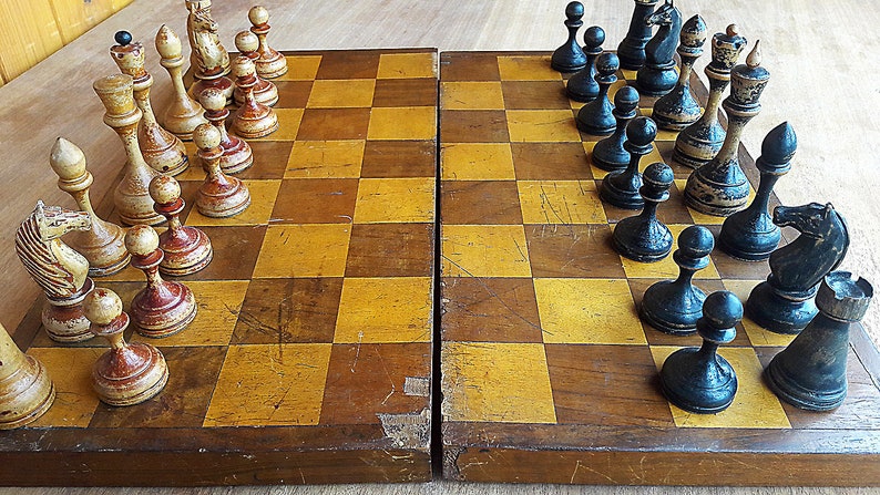 Chess tournament prize gifted chess USSR 1928-1929 dated read description Old antique soviet chess set 1920s made