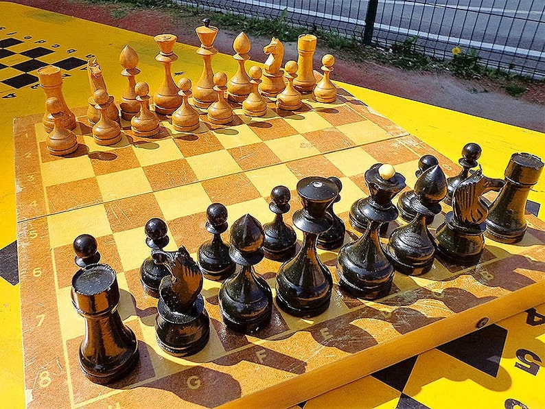 Soviet chess set vintage middle size