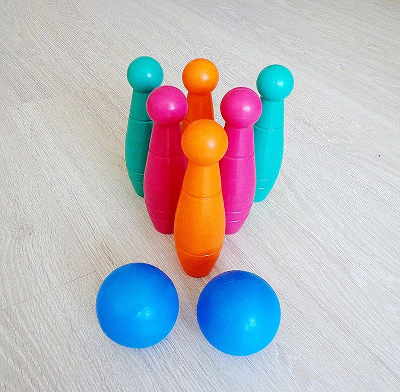 Vintage kids childrens bowling game of Soviet Era