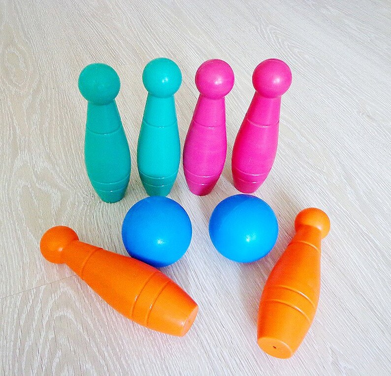 Vintage kids childrens bowling game of Soviet Era