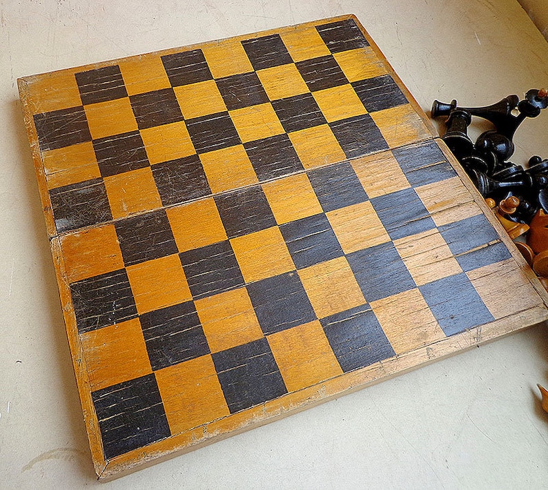 Retro wooden soviet chess set 1960s old classic vintage russian chess USSR