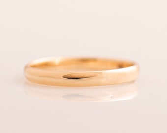 3 MM Classic Wedding Ring, 14K / 18K Rose Gold, Unisex Ring, Mens Wedding Band, Comfort Fit Wedding Ring, Simple Ring, Rounded Wedding Ring