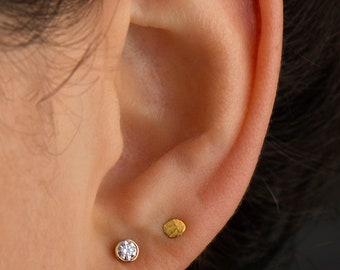 Round brilliant Diamond Earrings, 14K Yellow gold Earrings, Diamond Stud Earrings, Round Diamond Studs, Gold Stud Earrings, Round Earrings