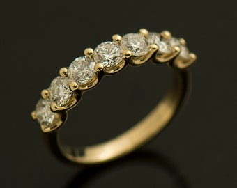 セブンストーンダイヤモンドリング、14K / 18Kイエローゴールド