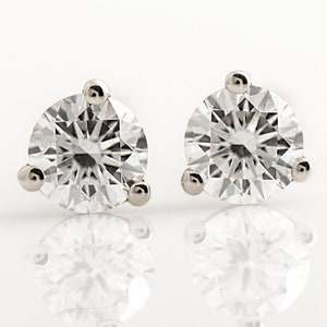 Diamond Earrings, 14K White gold, Diamond Studs, Everyday Earrings, Anniversary Gift, Classic Diamond Earrings, Minimalist Solitaire Studs