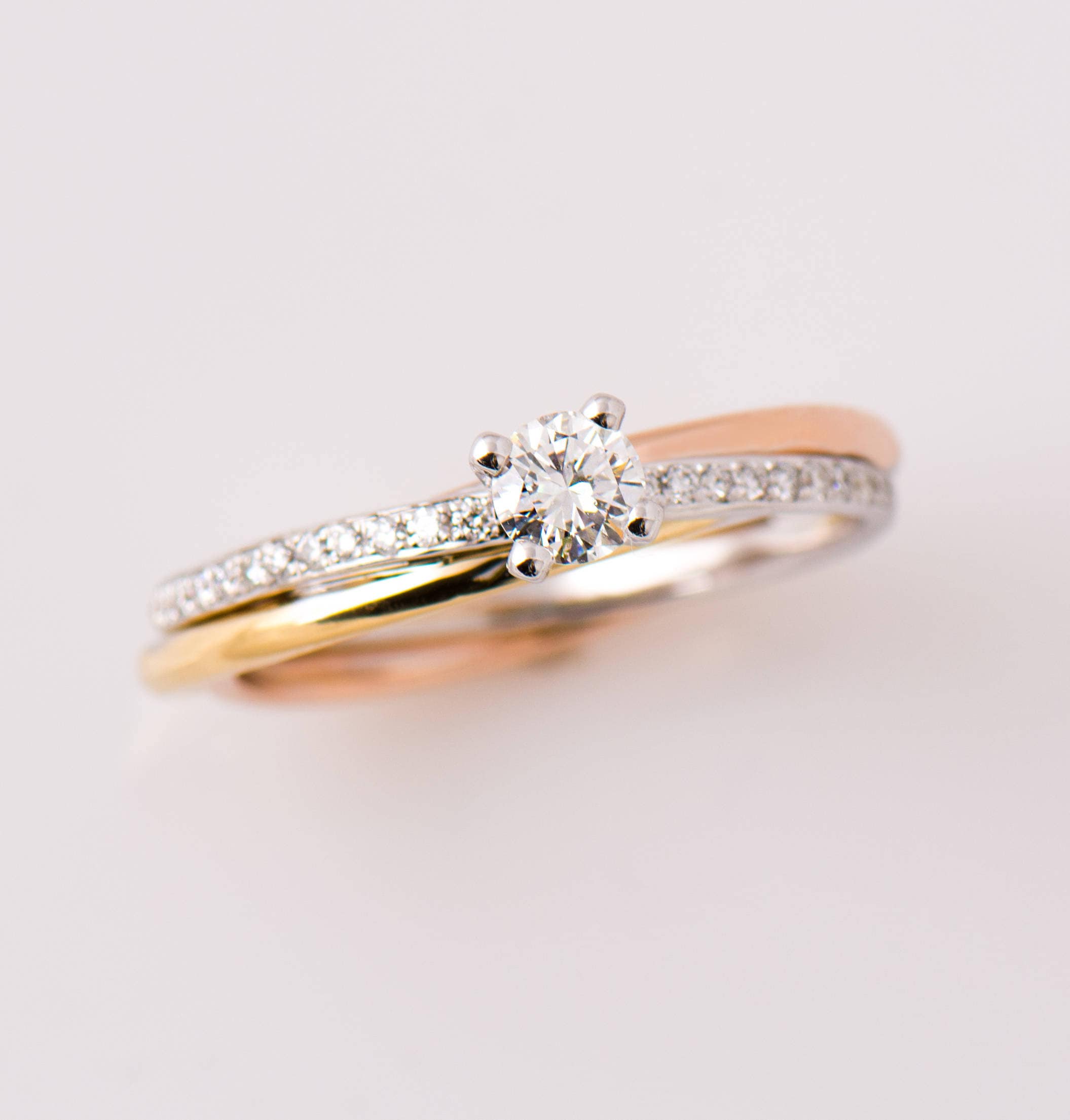 tri color engagement ring