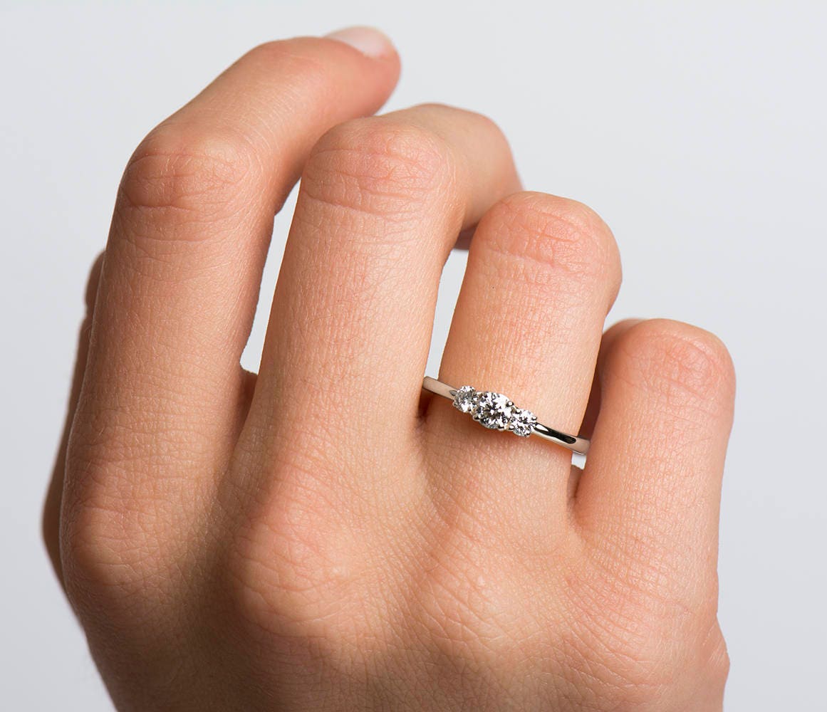 Dainty 3 stone ring deals