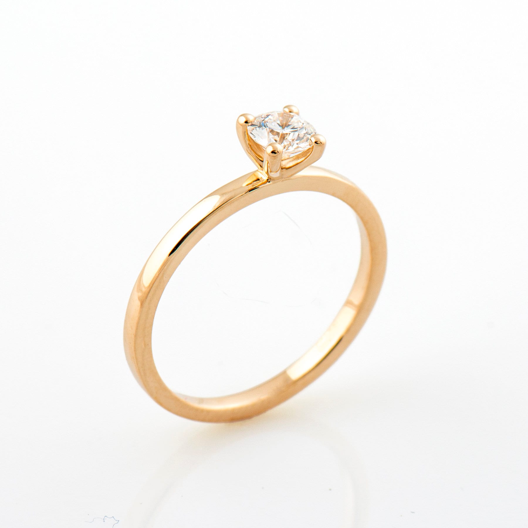 Rose Gold Diamond Rings Set Engagement Ring Set 14K Solid - Etsy
