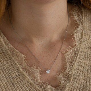 Collana Girocollo Vintage Con Ciondolo Solitario In Cristallo CZ - Oro/Lega - Regolabile 40+5 Cm - Gioiello Donna