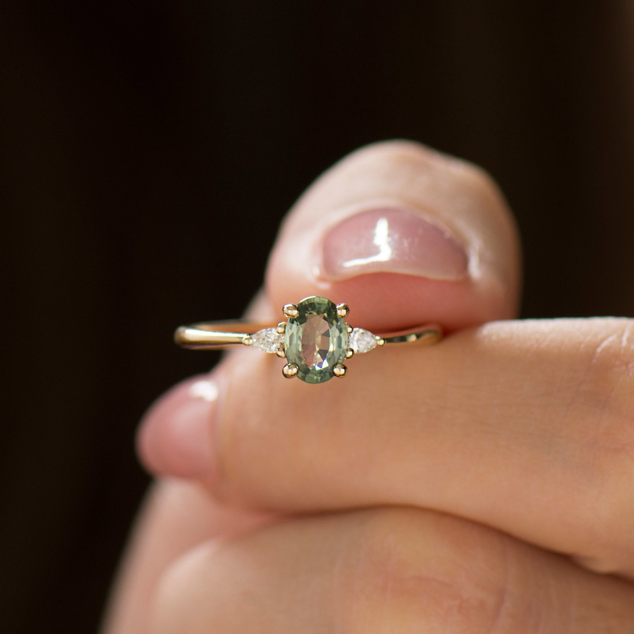 Juno' 1.13ct Champagne Diamond & Green Sapphire Ring | Jason Ree – Jason  Ree Design