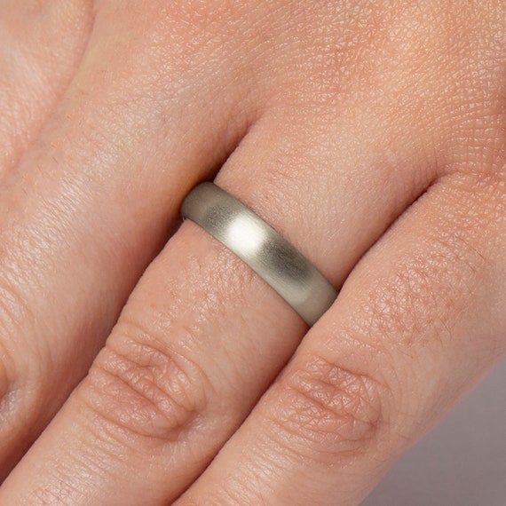 Matte silver wedding band sale