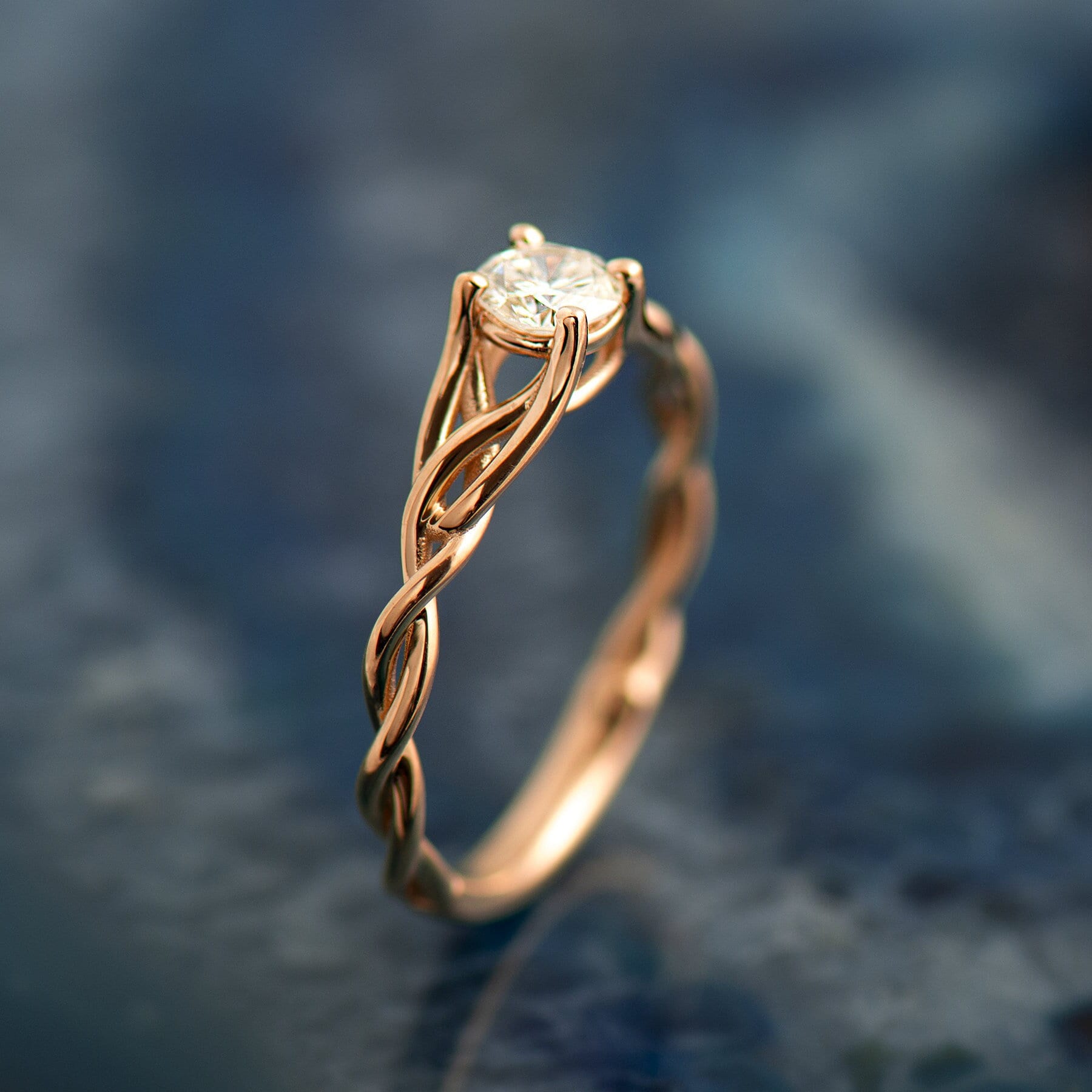 Braided band sale engagement ring