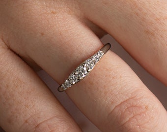 Small Natural Dainty Diamond Ring Minimalist Thin Wedding Band, Dainty  Ring Meaning