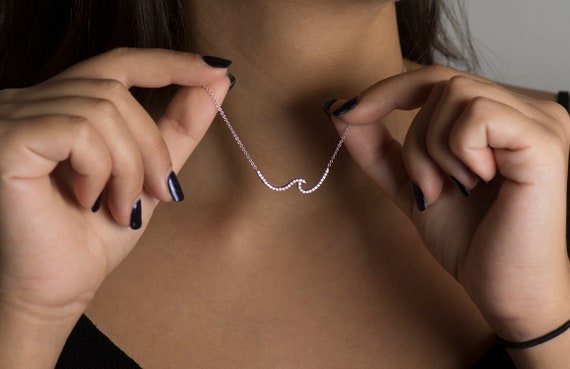 Diamond shop wave necklace