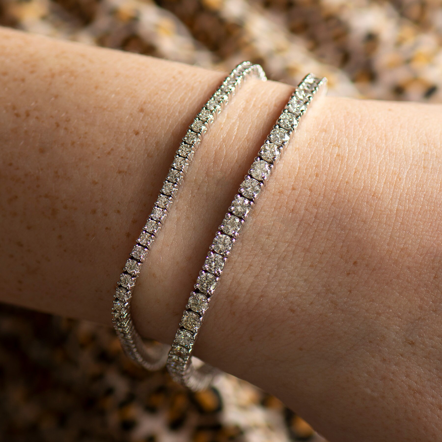 Diamonds Tennis Bracelet 14K 18K White Gold 3.5 Carat Tennis