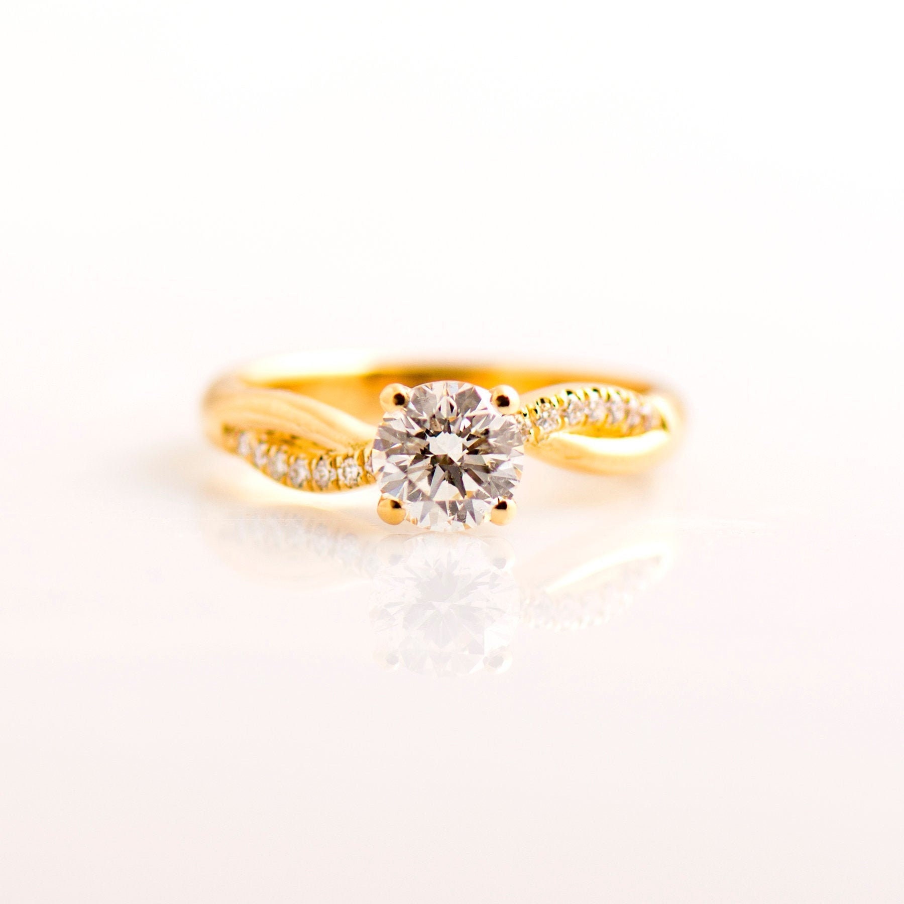 Twisted Engagement Ring 14K/18K Gold Unique Engagement Ring Etsy UK