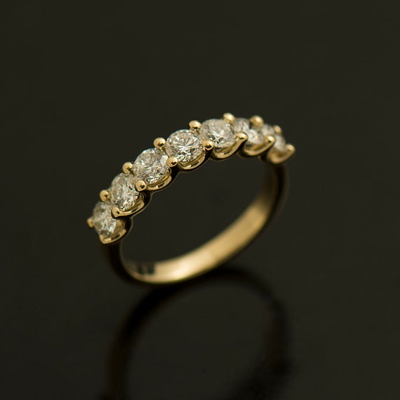 セブンストーンダイヤモンドリング、14K / 18Kイエローゴールド