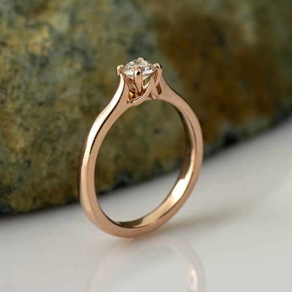 Anello con diamanti solitari anello di fidanzamento con diamanti