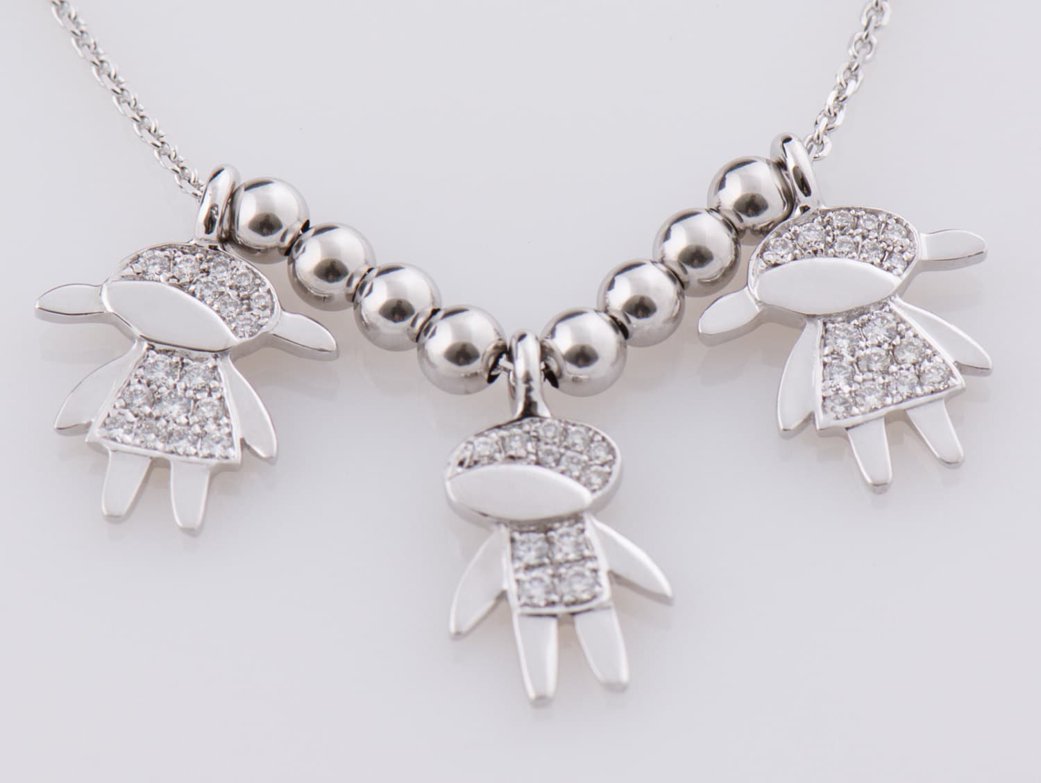 Children Pendant 18K White Gold Necklace Child Necklace Boy Etsy