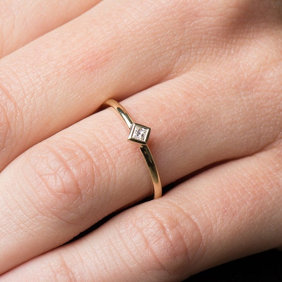 Square Diamond Ring | s925 sterling silver ring – ZOIAJEWELS