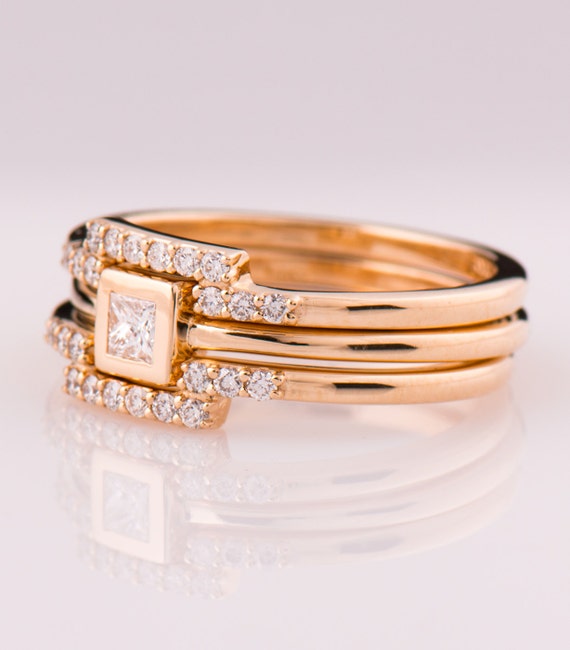 Flat square diamond ring sale