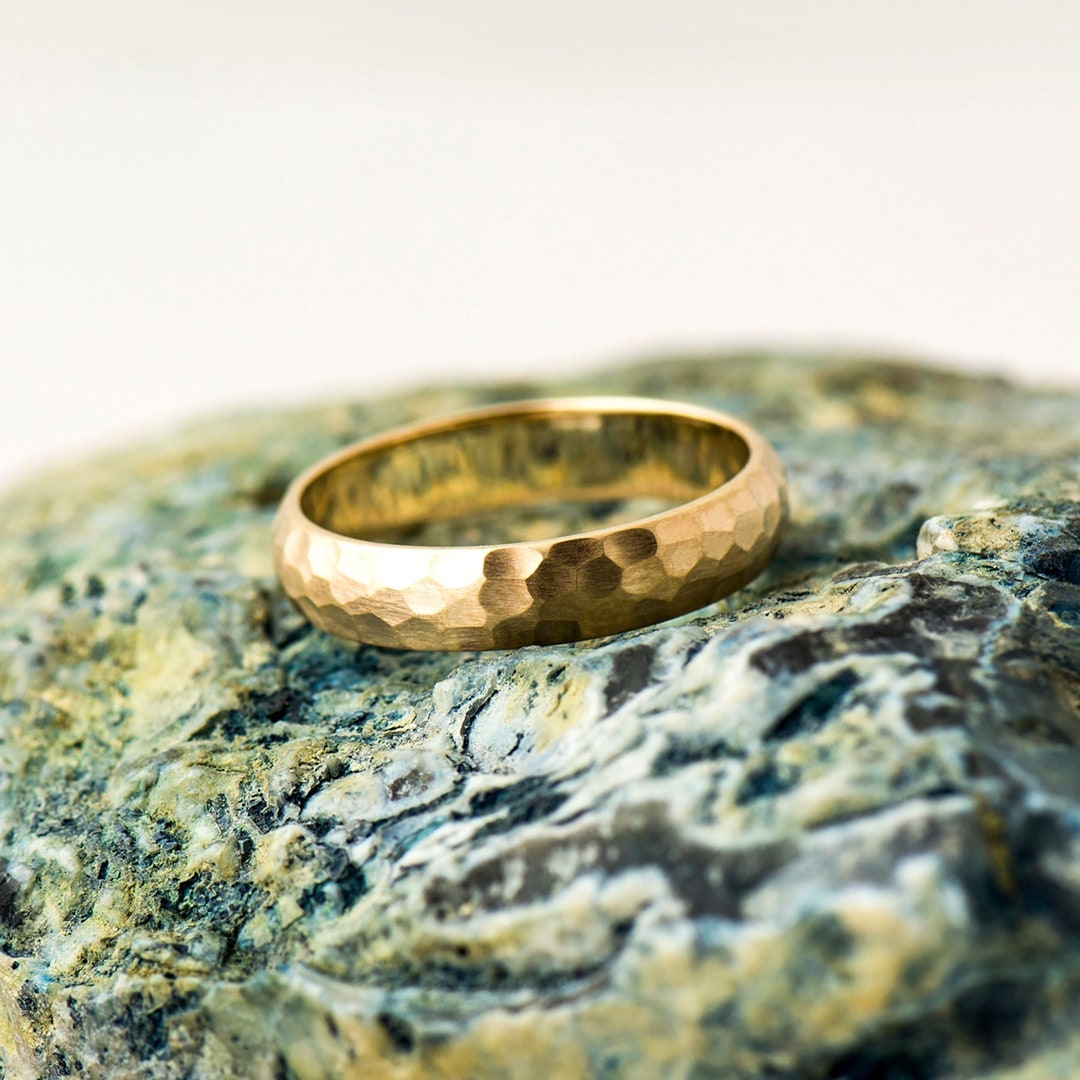 Hand hammered wedding band sale