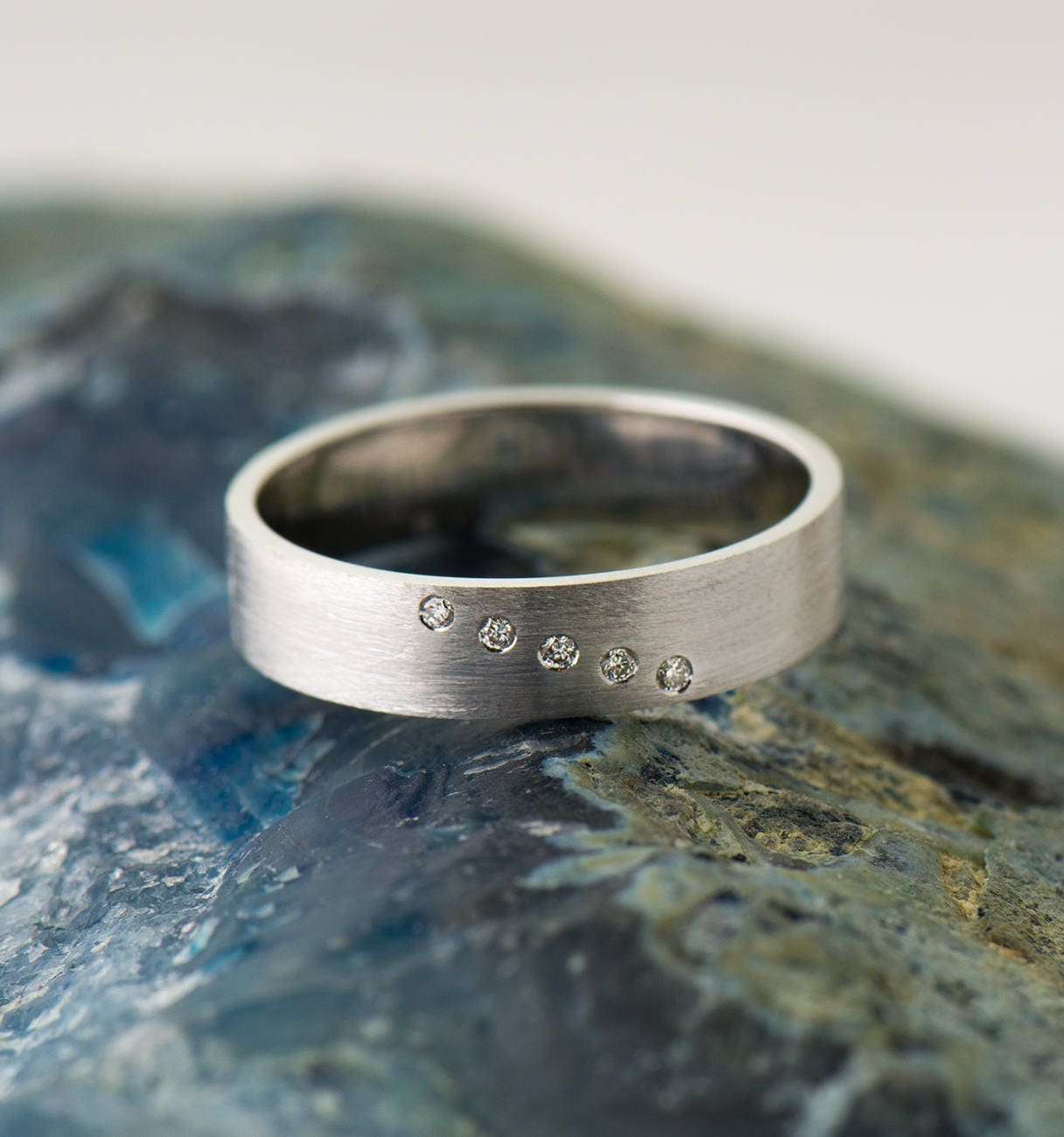 4.5 mm 結婚指輪、14K / 18K ホワイトゴールド & ダイヤモンド