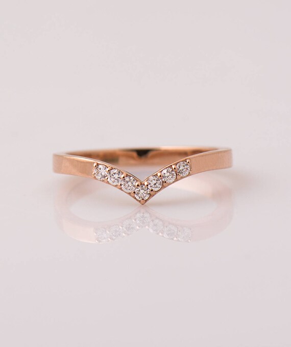 V Shape Diamond Ring 7 Diamonds Ring Accommodate Wedding Etsy V Shape Diamond Ring 7 Diamonds Ring Accommodate Wedding Etsy