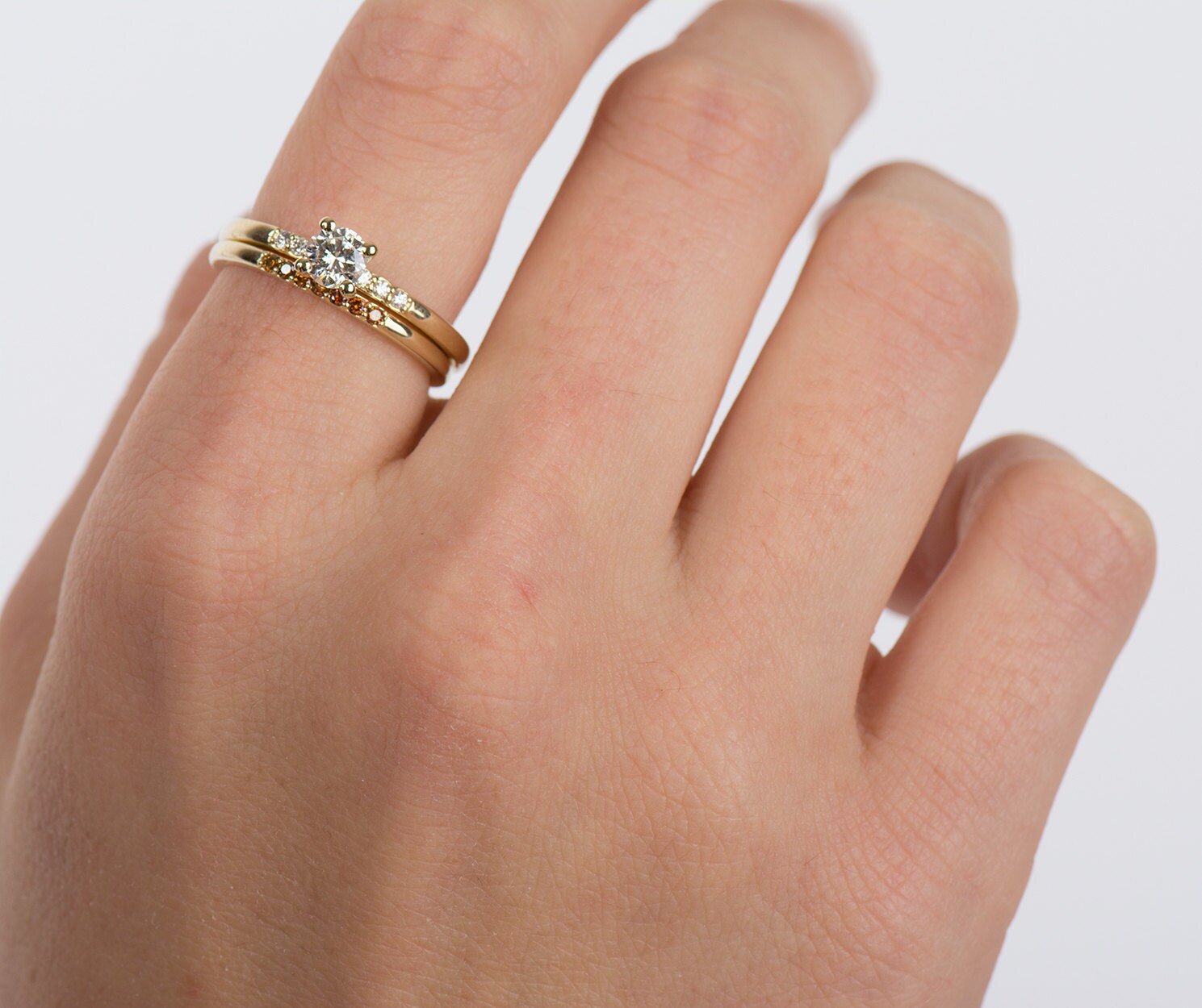 Delicate Engagement Ring 14K Yellow Gold Engagement Band Etsy