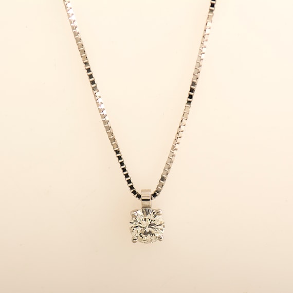 ネックレス ソリティア ダイヤモンド 0.1ct 1粒 K18 ゴールド 18