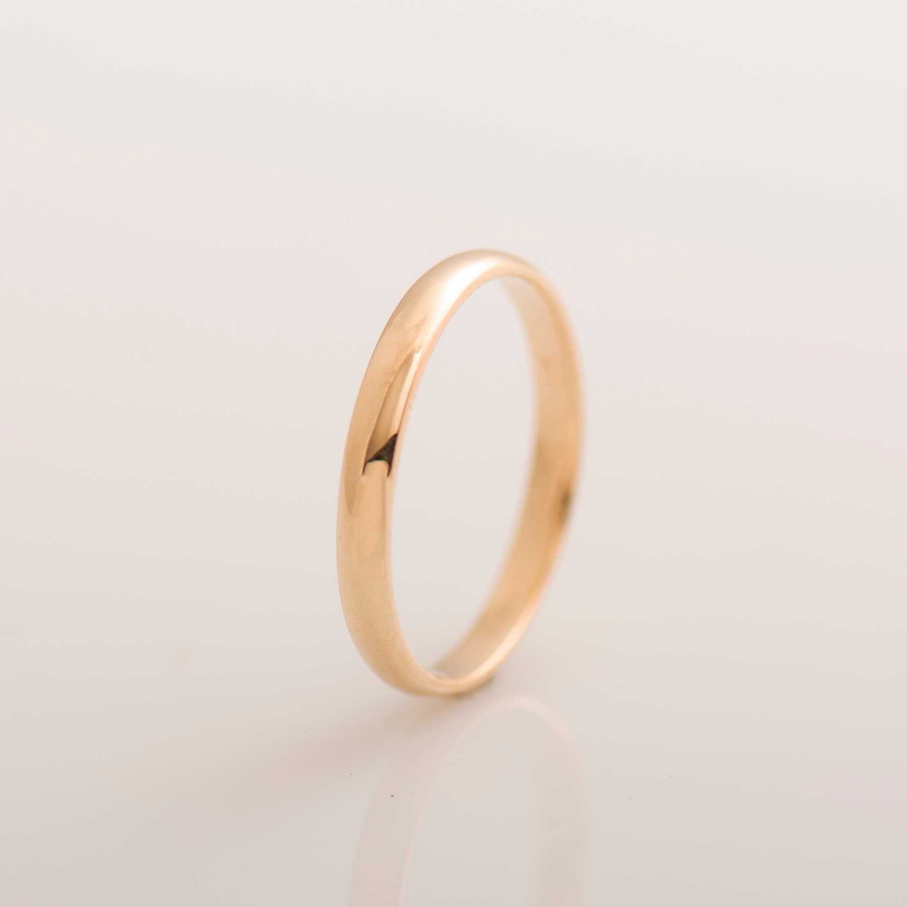 3 MM クラシック結婚指輪、14K / 18K ローズゴールド、ユニセックス