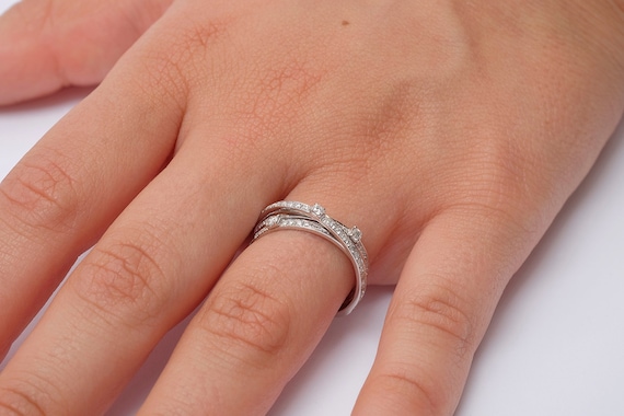 Diamond  band, 14K \ 18K Gold, Eternity Band, Crossover Ring, Multi Row Ring, Anniversary Ring, Pave Ring, Diamond Wedding Ring, Cross Over