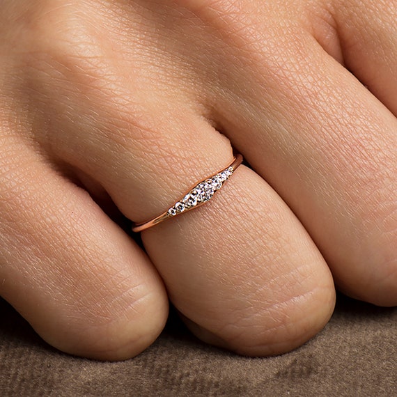 dress rings rose gold READY TO SHIP Rose Gold 4mm Wide Band: Matte Finish Ice Wedding Rings, AVAILABLE RING SIZES 9 US main image 0