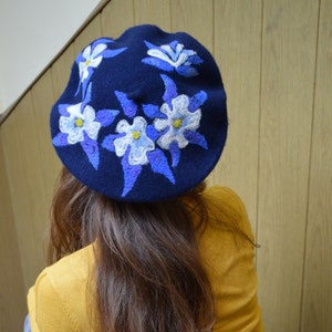 Gefilzte Baskenmütze Damen Baskenmütze Damen Baskenmütze Baskenmütze Blau Damen Baskenmütze Baskenmütze Baskenmütze Baskenmütze in Blau