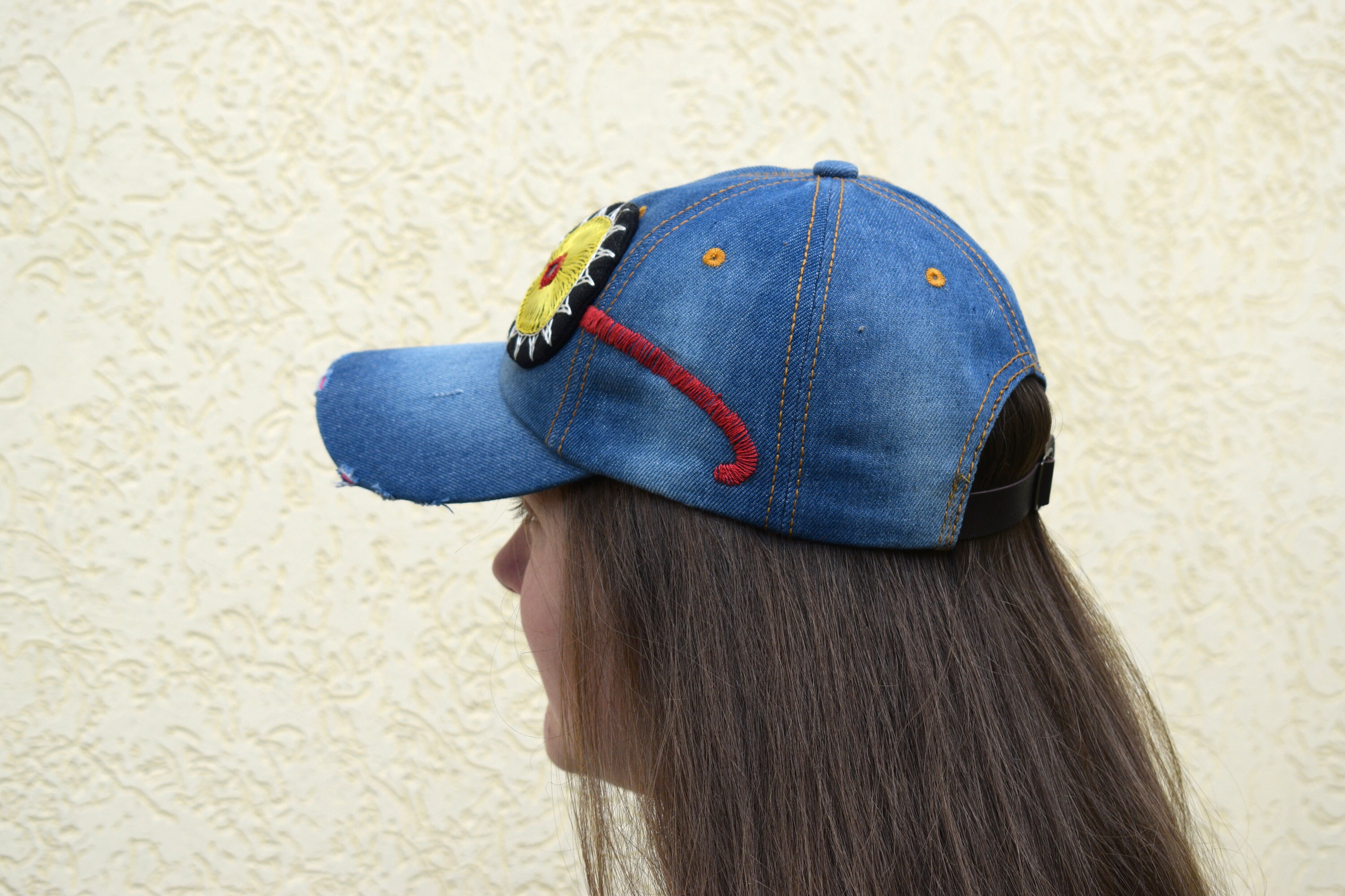Funky jean hat Blue Denim Hatteras - Modern Fitted Newsboy Cap Peaky  main image 2